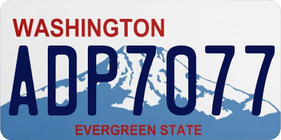WA license plate ADP7077