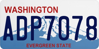WA license plate ADP7078
