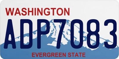 WA license plate ADP7083