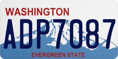 WA license plate ADP7087