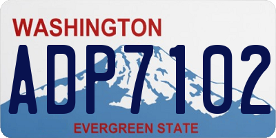 WA license plate ADP7102