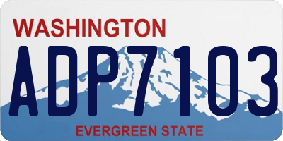 WA license plate ADP7103