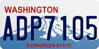 WA license plate ADP7105