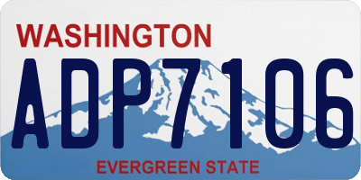 WA license plate ADP7106