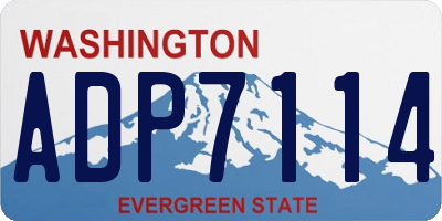 WA license plate ADP7114