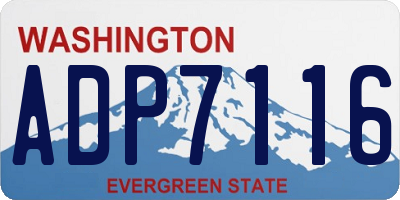 WA license plate ADP7116