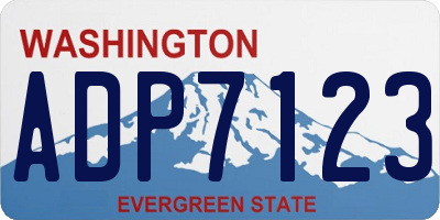 WA license plate ADP7123