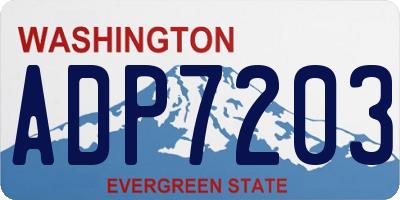 WA license plate ADP7203