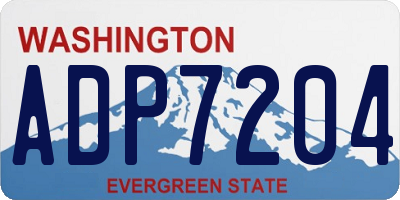 WA license plate ADP7204