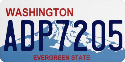 WA license plate ADP7205