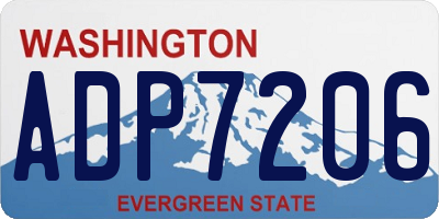 WA license plate ADP7206