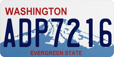WA license plate ADP7216