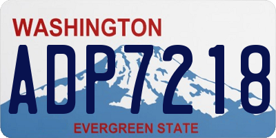 WA license plate ADP7218