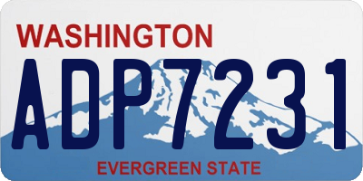 WA license plate ADP7231