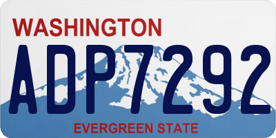 WA license plate ADP7292