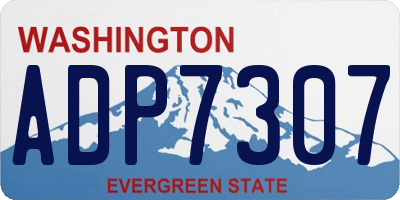 WA license plate ADP7307
