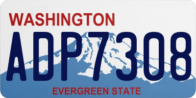 WA license plate ADP7308