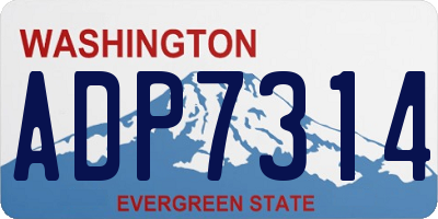 WA license plate ADP7314