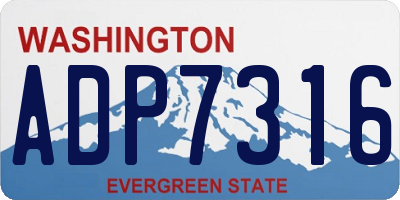 WA license plate ADP7316