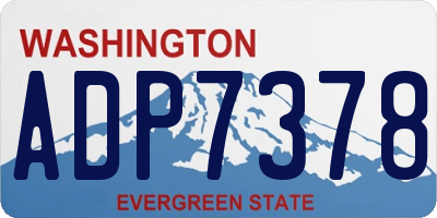 WA license plate ADP7378