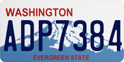 WA license plate ADP7384