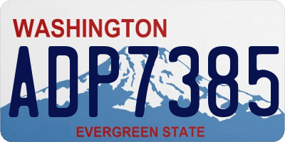 WA license plate ADP7385
