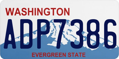 WA license plate ADP7386