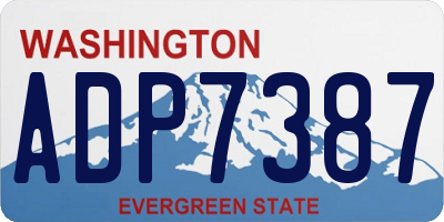 WA license plate ADP7387