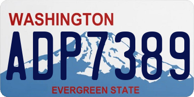 WA license plate ADP7389