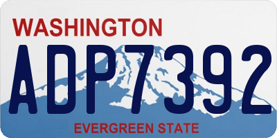 WA license plate ADP7392