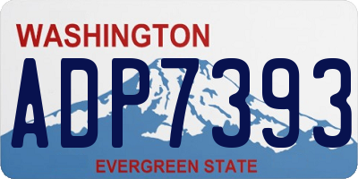 WA license plate ADP7393