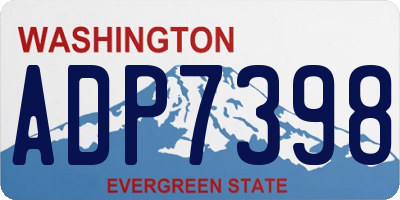WA license plate ADP7398