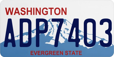 WA license plate ADP7403