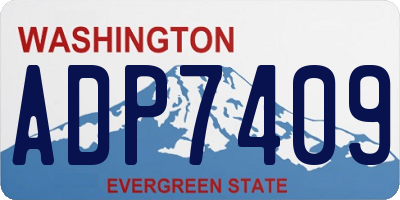 WA license plate ADP7409