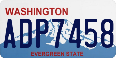 WA license plate ADP7458