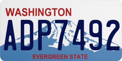 WA license plate ADP7492