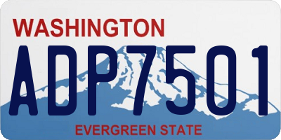 WA license plate ADP7501