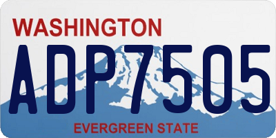 WA license plate ADP7505