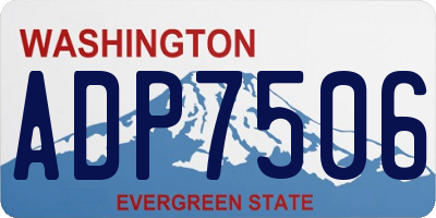 WA license plate ADP7506