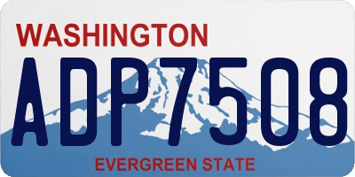 WA license plate ADP7508