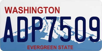 WA license plate ADP7509