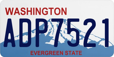 WA license plate ADP7521