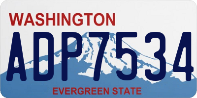 WA license plate ADP7534