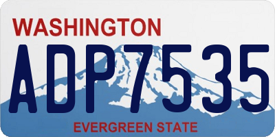 WA license plate ADP7535