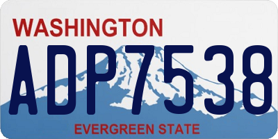 WA license plate ADP7538