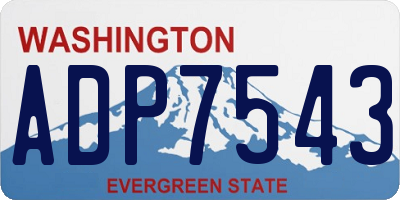 WA license plate ADP7543