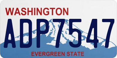 WA license plate ADP7547