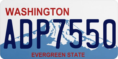 WA license plate ADP7550