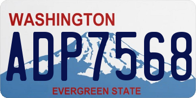 WA license plate ADP7568