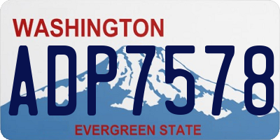 WA license plate ADP7578